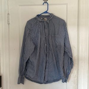 Blue and White Stripped Button Up